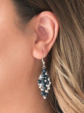 Paparazzi Jewelry Accessories - Famous Fashion - Blue Earrings - Vintage